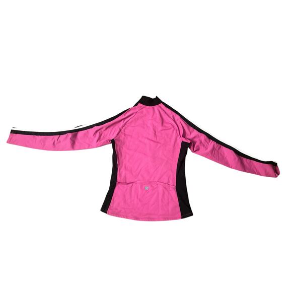 Women S She Beest Pink Black Pullover Half Zip Biking Cycling Jacket Coat Top - Picture 3 of 5